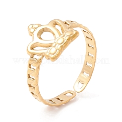 Ion Plating(IP) 304 Stainless Steel Cuff Ring&nbsp;RJEW-F121-03G