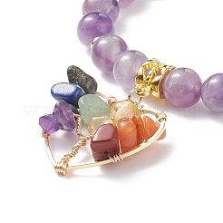 Natural Amethyst Stretch Bracelet&nbsp;BJEW-JB08747-01