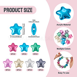56Pcs 7 Colors UV Plating Opaque Acrylic Beads&nbsp;PACR-TA0001-25