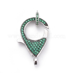Brass Micro Pave Cubic Zirconia Lobster Claw Clasps&nbsp;ZIRC-F110-01D