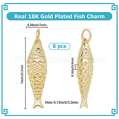 6Pcs Rack Plating Brass Pendants&nbsp;KK-BBC0024-02