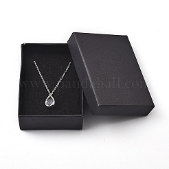 Clear Glass Pendant Necklaces&nbsp;NJEW-JN02611-01