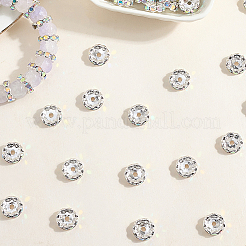 120Pcs Brass Rhinestone Spacer Beads&nbsp;RB-PA0001-03S-02