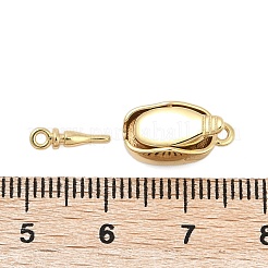 Brass Micro Pave Clear Cubic Zirconia Box Clasps&nbsp;KK-P291-38G