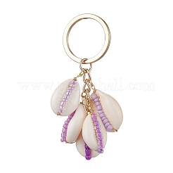 Glass with Iron with Natural Cowrie Shell Keychain&nbsp;KEYC-JKC00942
