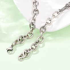 Vintage 304 Stainless Steel Mixed Chain Necklaces&nbsp;NJEW-C115-11AS