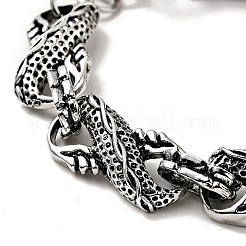 Men's Alloy Infinity Link Chain Bracelet with Dragon Head Clasp&nbsp;BJEW-A129-06AS