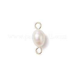 Natural Cultured Freshwater Pearl Rice Connector Charms&nbsp;PALLOY-JF04478-01