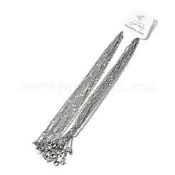 12Pcs 2.2MM 304 Stainless Steel Textured Twisted Chain Necklaces for Men Women&nbsp;NJEW-H093-20P-01
