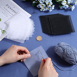 20Pcs 2 Colors Square Plastic Mesh Canvas Sheets&nbsp;DIY-GF0009-67