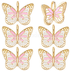 6Pcs Brass Enamel Pendants&nbsp;KK-BBC0021-65A