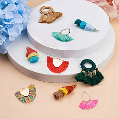 22pcs 11 style Polyester Cotton Tassel Pendants&nbsp;FIND-BT0001-05