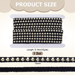 10 Yards Polyester with ABS Plastic Half Round Bead Lace Trim&nbsp;OCOR-GA0002-76A
