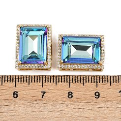 Brass Micro Pave Cubic Zirconia Multi-Strand Links&nbsp;KK-B150-28G-02