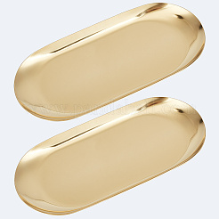 2Pcs Oval 430 Stainless Steel Jewelry Display Plate&nbsp;STAS-CN0001-70G
