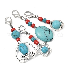 16Pcs 4 Styles Synthetic Turquoise Pendant Decorations&nbsp;HJEW-JM04856