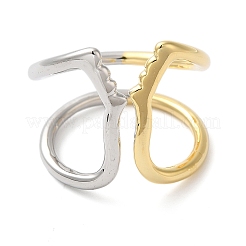 Brass Hollow Open Cuff Rings for Women&nbsp;RJEW-B062-12GP