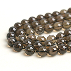 Natural Smoky Quartz Round Beads Strands&nbsp;G-E329-10mm-38