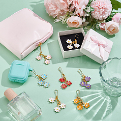 12Pcs 6 Styles Alloy Enamel Pendant Decorations&nbsp;HJEW-UN00139