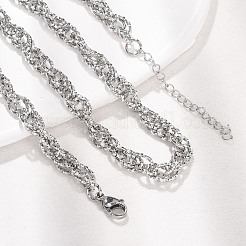 6MM 304 Stainless Twisted Rope Chain Necklaces&nbsp;SA-CBA725A-24P