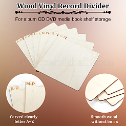 Wood Vinyl Record Divider&nbsp;WOOD-WH0030-67