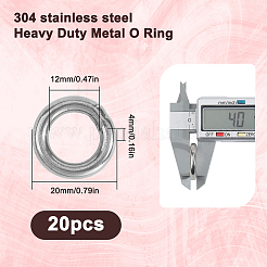 20Pcs 304 Stainless Steel Closed Jump Rings&nbsp;STAS-SP0001-85B