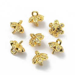 Brass Rhinestone Screw Cup Peg Bails&nbsp;KK-P232-08G