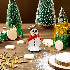 150Pcs 3 Styles Unfinished Wooden Flat Round Cutouts&nbsp;WOOD-PH0003-71
