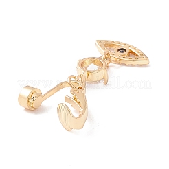 Evil Eye Cubic Zirconia Charm Belly Ring&nbsp;LS-AJEW-F057-13G