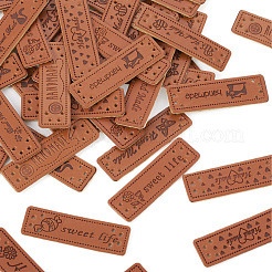 100Pcs 10 Colors PU Leather Label Tags&nbsp;DIY-TA0006-60