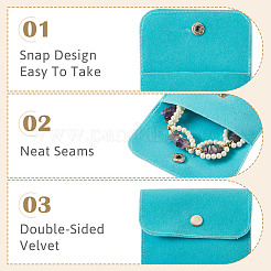 10Pcs 5 Colors Double-Sided Velvet Jewelry Rectangle Bags for Earrings Rings Bracelets Necklaces&nbsp;TP-TA0001-09