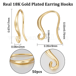 50Pcs Brass Earring Hooks&nbsp;KK-BBC0008-57