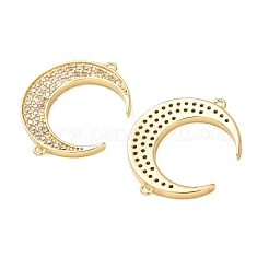 Brass Micro Pave Clear Cubic Zirconia Connector Charms&nbsp;CU-CBA4579-15G
