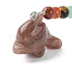Dolphin Natural Gemstone Keychain&nbsp;KEYC-F040-05