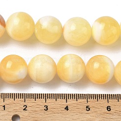 Natural Yellow Jade Beads Strands&nbsp;G-F818-A03-14mm