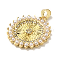 Rack Plating Brass Micro Pave Cubic Zirconia Pendants&nbsp;KK-P272-07G