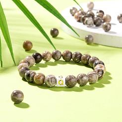100Pcs 8mm Natural Fossil Coral Round Beads&nbsp;DIY-LS0002-34