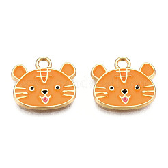 Light Gold Plated Alloy Enamel Pendants&nbsp;ENAM-T009-83B-RS