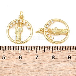 Religion Brass Micro Pave Clear Cubic Zirconia Pendants&nbsp;CU-CBA9482-01G-12