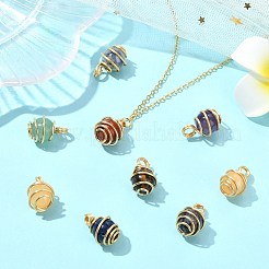 35Pcs 7 Colors Chakra Natural Mixed Gemstone Pendants&nbsp;PALLOY-CJ00050