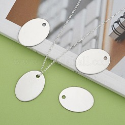 Tarnish Resistant 201 Stainless Steel Oval Stamping Blank Tag Pendants&nbsp;STAS-S031-04