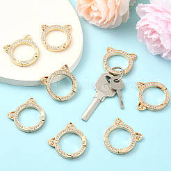 10Pcs Zinc Alloy Crystal Rhinestone Spring Gate Rings&nbsp;FIND-SC0019-51B