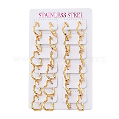 PVD Vacuum Plating 201 Stainless Steel Heart Hoop Earrings&nbsp;EJEW-Q002-03G