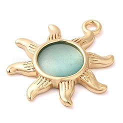 Brass with Glass Pendants&nbsp;KK-G503-40G-01
