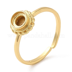 Rack Plating Brass Open Cuff Ring Findings&nbsp;RJEW-Z014-01G