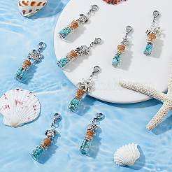 24Pcs 6 Styles Ocean Series Synthetic Turquoise Pendant Decorations&nbsp;HJEW-FH00109