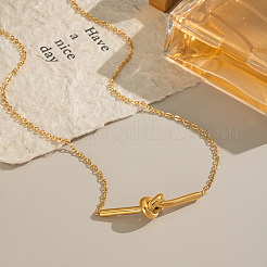 Minimalist 304 Stainless Steel Geometric Knot Pendant Necklaces for Women&nbsp;UR8477
