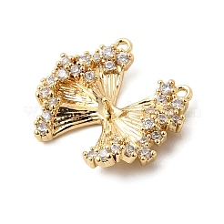 Brass Pave Clear Cubic Zirconia Pendants&nbsp;KK-G553-05G