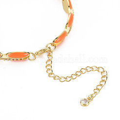 Brass Micro Pave Cubic Zirconia Link Chain Bracelet for Women&nbsp;BJEW-T020-05G-03