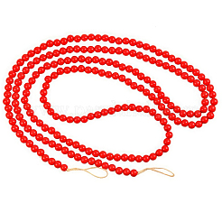 Wood Round Beads Pendant Decorations for Christmas Decorations&nbsp;HJEW-WH20003-49A